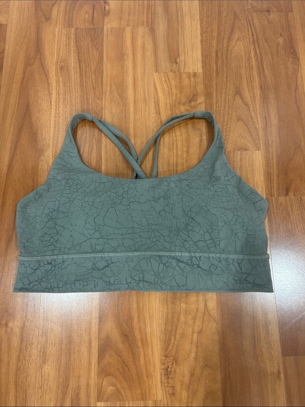 lululemon athletica Olive Green Textured Strappy Sports Bra